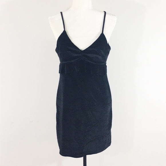 NWT Honey Belle Black Velvet Dress with Strap - Picture 2 of 9